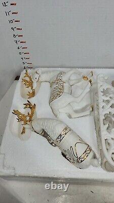 Grandeur Noel Porcelain Christmas Ensemble Collector's Edition 2000 Santa Sleigh