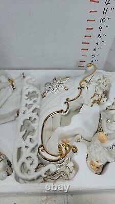 Grandeur Noel Porcelain Christmas Ensemble Collector's Edition 2000 Santa Sleigh