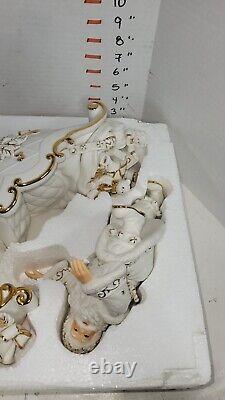 Grandeur Noel Porcelain Christmas Ensemble Collector's Edition 2000 Santa Sleigh