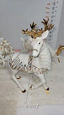 Grandeur Noel Porcelain Christmas Ensemble Collector's Edition 2000 Santa Sleigh