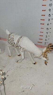 Grandeur Noel Porcelain Christmas Ensemble Collector's Edition 2000 Santa Sleigh