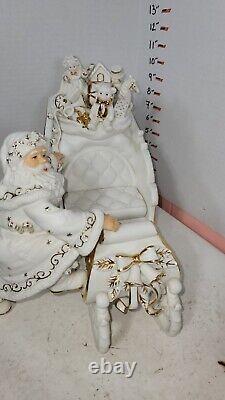 Grandeur Noel Porcelain Christmas Ensemble Collector's Edition 2000 Santa Sleigh
