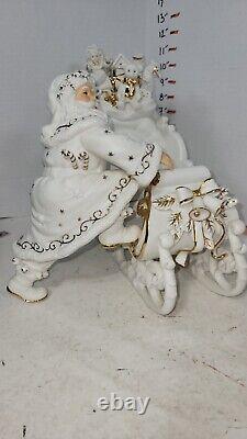 Grandeur Noel Porcelain Christmas Ensemble Collector's Edition 2000 Santa Sleigh