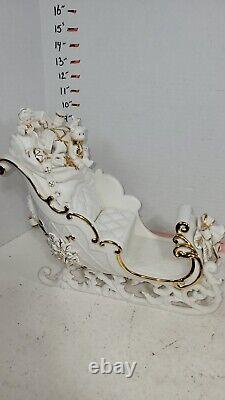 Grandeur Noel Porcelain Christmas Ensemble Collector's Edition 2000 Santa Sleigh