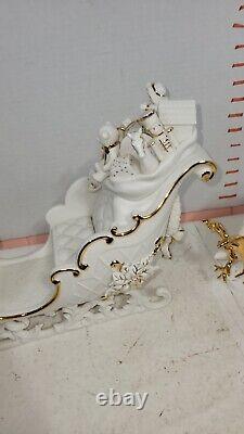 Grandeur Noel Porcelain Christmas Ensemble Collector's Edition 2000 Santa Sleigh