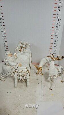 Grandeur Noel Porcelain Christmas Ensemble Collector's Edition 2000 Santa Sleigh