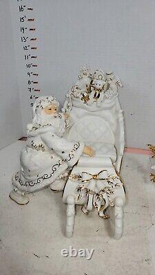 Grandeur Noel Porcelain Christmas Ensemble Collector's Edition 2000 Santa Sleigh