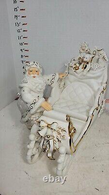 Grandeur Noel Porcelain Christmas Ensemble Collector's Edition 2000 Santa Sleigh