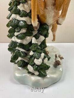 Grandeur Noel Porcelain Santa In Sleigh & Reindeer Set Collector's Edition 2003
