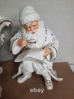 Grandeur Noel Porcelain Santa Sleigh Reindeer 2001 Collectors Edition Christmas