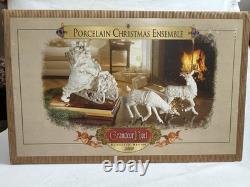 Grandeur Noel Porcelain Santa Sleigh Reindeer Collector's Edition 2000 Boxed