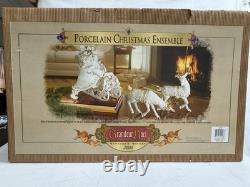 Grandeur Noel Porcelain Santa Sleigh Reindeer Collector's Edition 2000 Boxed
