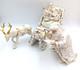 Grandeur Noel Porcelain Santa, Sleigh Set & One Reindeer 2001 Collectors Edition