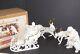 Grandeur Noel Porcelain Santa & Sleigh With Reindeer Set (2001) 4 Piece Orig Box
