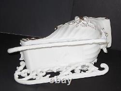 Grandeur Noel Porcelain Santa & Sleigh with Reindeer Set (2001) 4 Piece Orig Box