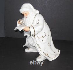 Grandeur Noel Porcelain Santa & Sleigh with Reindeer Set (2001) 4 Piece Orig Box