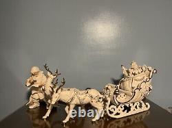 Grandeur Noel Porcelain Santa Sleigh with Reindeers CHRISTMAS Collectors Edition