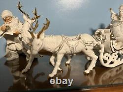 Grandeur Noel Porcelain Santa Sleigh with Reindeers CHRISTMAS Collectors Edition