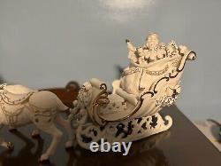 Grandeur Noel Porcelain Santa Sleigh with Reindeers CHRISTMAS Collectors Edition