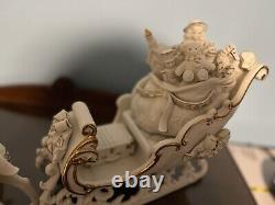 Grandeur Noel Porcelain Santa Sleigh with Reindeers CHRISTMAS Collectors Edition