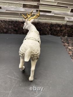 Grandeur Noel Porcelain Santa Sleigh with Reindeers Set 2001 Collectors Edition