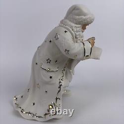 Grandeur Noel Porcelain Santa and Sleigh Set Reindeer Collectors Edition 2001