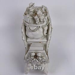Grandeur Noel Porcelain Santa and Sleigh Set Reindeer Collectors Edition 2001