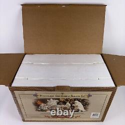 Grandeur Noel Porcelain Santa and Sleigh Set Reindeer Collectors Edition 2001