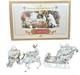 Grandeur Noel Porcelain Santa And Sleigh Set With Reindeer 2001 Collectors Edition