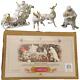 Grandeur Noel Porcelain Santa And Sleigh Set With Reindeer 2001 Collectors Edition