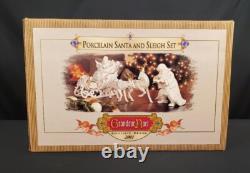 Grandeur Noel Porcelain Santa and Sleigh Set with Reindeer 2001 Collectors Edition
