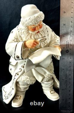 Grandeur Noel Porcelain Santa and Sleigh Set with Reindeer 2001 Collectors Edition