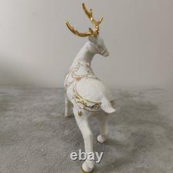 Grandeur Noel Porcelain Santa and Sleigh Set with Reindeer 2001 Collectors Edition