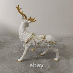 Grandeur Noel Porcelain Santa and Sleigh Set with Reindeer 2001 Collectors Edition