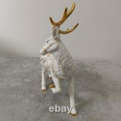 Grandeur Noel Porcelain Santa and Sleigh Set with Reindeer 2001 Collectors Edition