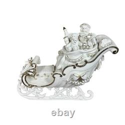 Grandeur Noel Porcelain Santa and Sleigh Set with Reindeer 2001 Collectors Edition