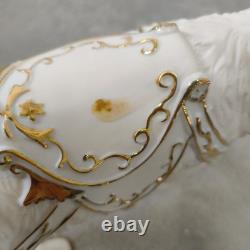 Grandeur Noel Porcelain Santa and Sleigh Set with Reindeer 2001 Collectors Edition