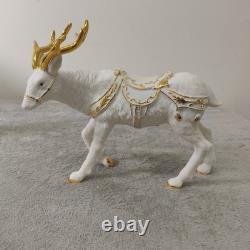 Grandeur Noel Porcelain Santa and Sleigh Set with Reindeer 2001 Collectors Edition