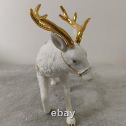 Grandeur Noel Porcelain Santa and Sleigh Set with Reindeer 2001 Collectors Edition