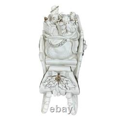 Grandeur Noel Porcelain Santa and Sleigh Set with Reindeer 2001 Collectors Edition