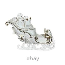 Grandeur Noel Porcelain Santa and Sleigh Set with Reindeer 2001 Collectors Edition