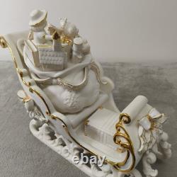Grandeur Noel Porcelain Santa and Sleigh Set with Reindeer 2001 Collectors Edition