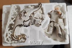 Grandeur Noel Porcelain Santa and Sleigh Set with Reindeer 2001 Collectors Edition