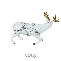 Grandeur Noel Porcelain Santa and Sleigh Set with Reindeer 2001 Collectors Edition