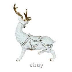 Grandeur Noel Porcelain Santa and Sleigh Set with Reindeer 2001 Collectors Edition Grandeur Noel Porcelain Santa and Sleigh Set with Reindeer 2001 Collectors Edition