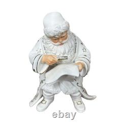 Grandeur Noel Porcelain Santa and Sleigh Set with Reindeer 2001 Collectors Edition