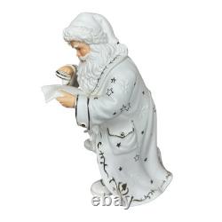 Grandeur Noel Porcelain Santa and Sleigh Set with Reindeer 2001 Collectors Edition