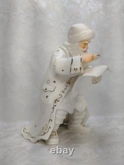 Grandeur Noel Porcelain Santa and Sleigh Set with Reindeer 2001 Pristine