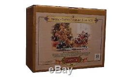 Grandeur Noel Porcelain Santa in Sleigh and Reindeer Set Collectors Edition 2003