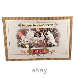 Grandeur Noel Santa and Sleigh Set with Reindeer 2001 Collectors Edition with Box
